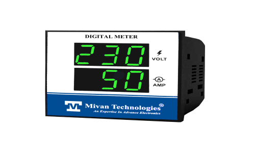 DVM 7212 3 phase digital volt and ampere meter with ct panel mounted sensing voltage up to 600 VAC